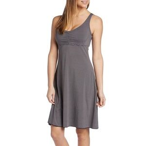 Prana Rebecca Dress Women's Striped Charcoal L Cage Strappy Back Beach Pool